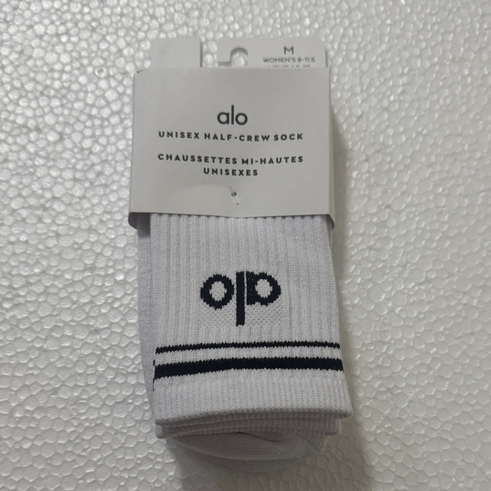 ALO Yoga White and Black Athletic Socks